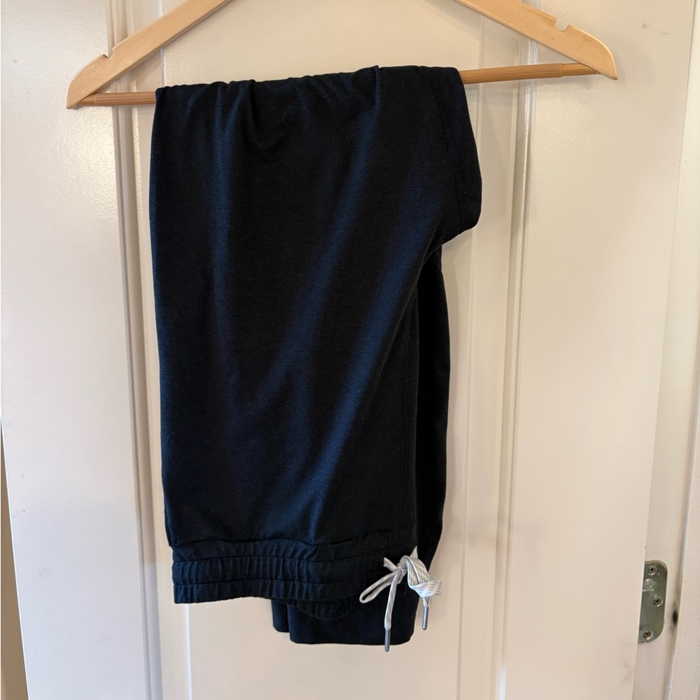Vuori Black Track Joggers with White Drawstring